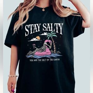 Stay Salty Skeleton Black T-Shirt
